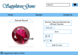 Sapphires Gems Item Page